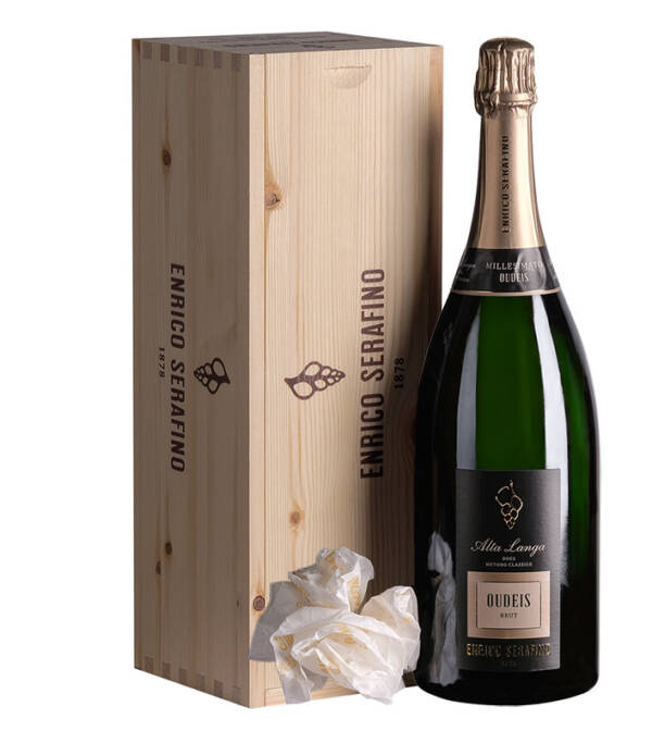 Oudeis Alta Langa docg Metodo Classico Brut Millesimato 2020 Magnum 1,5L in Cassa Legno